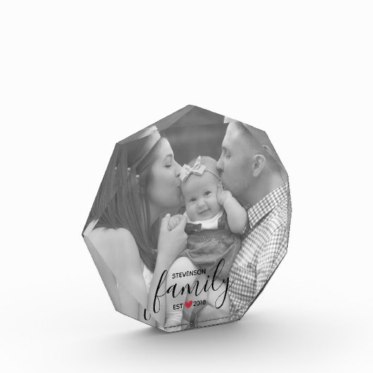 Zwarte familienaam Oost. Year Red Heart Family Fot Fotoblokken (Links)