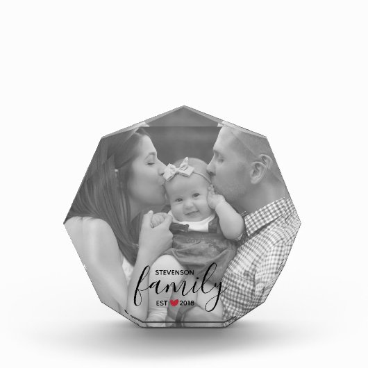 Zwarte familienaam Oost. Year Red Heart Family Fot Fotoblokken (Voorkant)