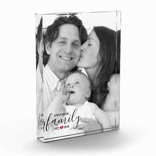 Zwarte familienaam Oost. Year Red Heart Family Fot Fotoblokken (Links)