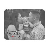 Zwarte familienaam Oost. Year Red Heart Family Fot Magneet (Horizontaal)