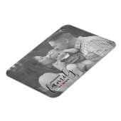 Zwarte familienaam Oost. Year Red Heart Family Fot Magneet (Linkerzijde)