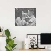 Zwarte familienaam Oost. Year Red Heart Family Fot Poster (Thuiskantoor)