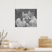 Zwarte familienaam Oost. Year Red Heart Family Fot Poster (Keuken)