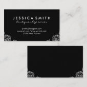 Zwarte Fancy achtergrondhoeken Visitekaartje (Voorkant / Achterkant)
