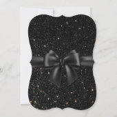 Zwarte fancy glitter glans pop verjaardag kaart (Achterkant)