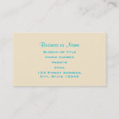 Zwarte fancy vlinder met heldere blauwe rand visitekaartje (Achterkant)