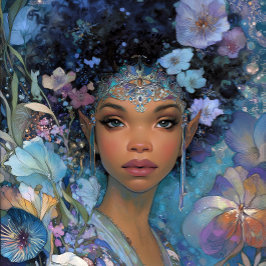 Zwarte Fantasie Kunst Afro-Amerikaanse Elf Godin Poster