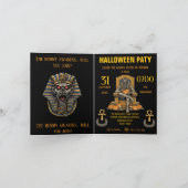 🖤 Zwarte Farao Mummie Uitnodiging 🎃✉️ (Binnen)
