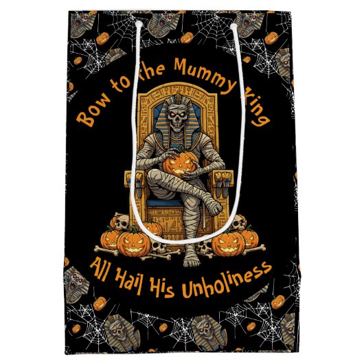 🖤 Zwarte Farao Mummy Gift Bag 🎃👑 Medium Cadeauzakje (Achterkant)