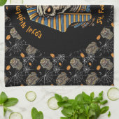 🖤 Zwarte Farao Mummy Keuken Handdoek 🎃 (Gevouwen)