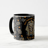 🖤 Zwarte Farao Mummy Mok 🎃☕👑 (Voorkant links)