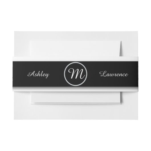 Zwarte Faux Diamond Lijst gepersonaliseerde bruilo Uitnodigingen Wikkel (Voorkant Voorbeeld)