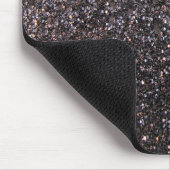 Zwarte faux glitter-afbeelding muismat (Hoek)