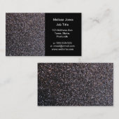 Zwarte faux glitter-afbeelding visitekaartje (Voorkant / Achterkant)