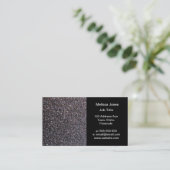 Zwarte faux glitter-afbeelding visitekaartje (Staand voorkant)