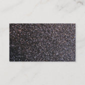 Zwarte faux glitter-afbeelding visitekaartje (Achterkant)