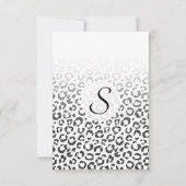 Zwarte Faux Glitter Leopard Print Gradiënt Kaart (Achterkant)