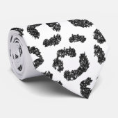 Zwarte Faux Glitter Leopard Print Gradiënt Stropdas (Opgerold)