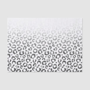 Zwarte Faux Glitter Leopard Print Gradiënt Tissuepapier