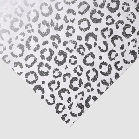 Zwarte Faux Glitter Leopard Print Gradiënt Tissuepapier (Detail)