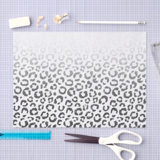 Zwarte Faux Glitter Leopard Print Gradiënt Tissuepapier (Craft)