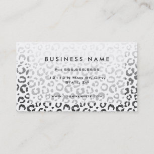 Zwarte Faux Glitter Leopard Print Gradiënt Visitekaartje