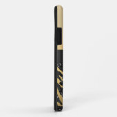 Zwarte faux Glitter Zebra Print & Jewel Crown Case-Mate iPhone Case (Achterkant/rechts)