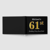 Zwarte, Faux Gold 61st Birthday Party + aangepaste Gastenboek (Volledig)