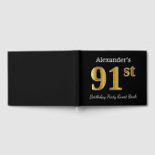 Zwarte, Faux Gold 91st Birthday Party + aangepaste Gastenboek (Volledig)