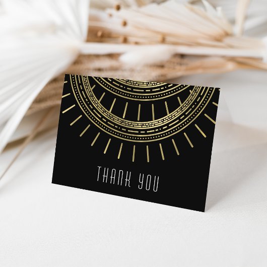Zwarte & Faux Gold Art Deco Style Hartelijk dank Bedankkaart