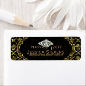 Zwarte & Faux Gold Damasers en Pet van Glitter-Afs Etiket (Insitu)