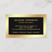 Zwarte Faux Gold Folie Tand Tandheelkundige klinie Visitekaartje (Achterkant)