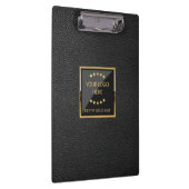 Zwarte Faux Leather Logo Persoonlijk Bedrijf Klembord (Rechts)