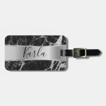 Zwarte faux Marble & Metallic Silver