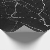 Zwarte faux marmer cadeaupapier (Hoek)