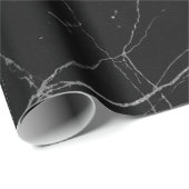 Zwarte faux marmer cadeaupapier (Rol Hoek)