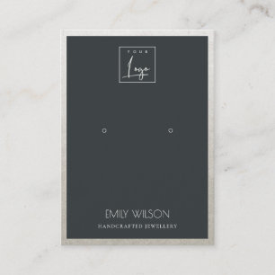 ZWARTE FAUX SILVER GRENSOVERSCHRIJDENDE LOGO VISITEKAARTJE