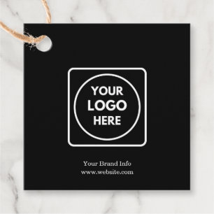 Zwarte Favor Tags Aangepast Bedrijfslogo Ontwerp Bedankjes Labels