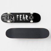 Zwarte Fear Skatebord Deck met Wit Skateboard (Horizontaal)