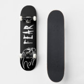 Zwarte Fear Skatebord Deck met Wit Skateboard (Voorkant)