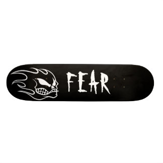 Zwarte Fear Skatebord Deck met Wit Skateboard