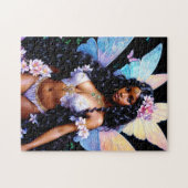 Zwarte Fee Meisje Bij Nacht Puzzel (Horizontaal)