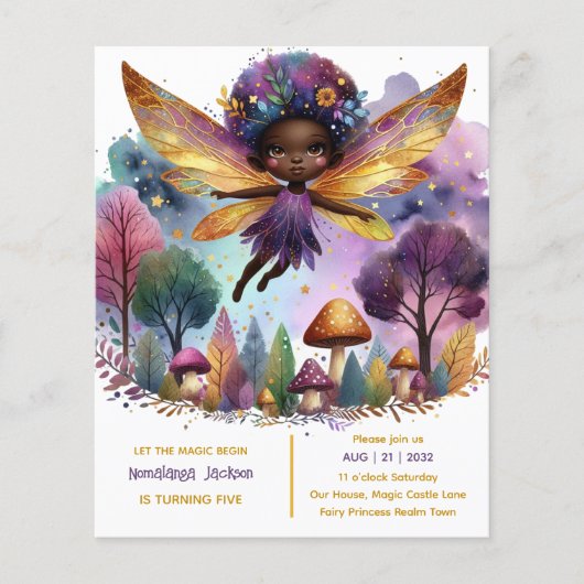 Zwarte Fee Verjaardag Feeëngoud Paars Goud (Voorkant)