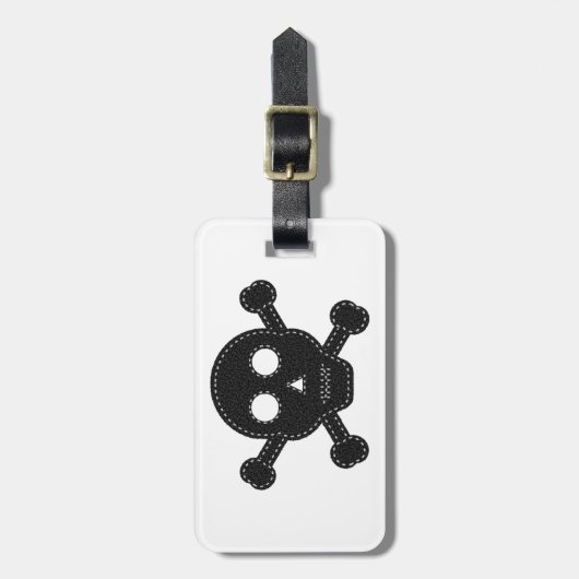 Zwarte feelhuid bagagelabel (Voorkant verticaal)