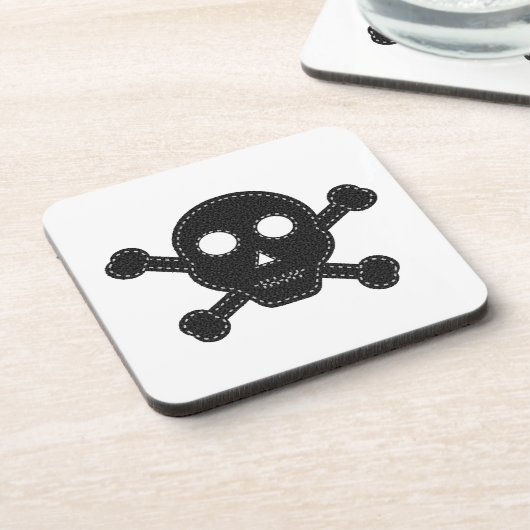 Zwarte feelhuid bier onderzetter (Linkerzijde)