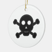 Zwarte feelhuid keramisch ornament (Links)