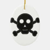 Zwarte feelhuid keramisch ornament (Voorkant)