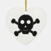 Zwarte feelhuid keramisch ornament (Voorkant)