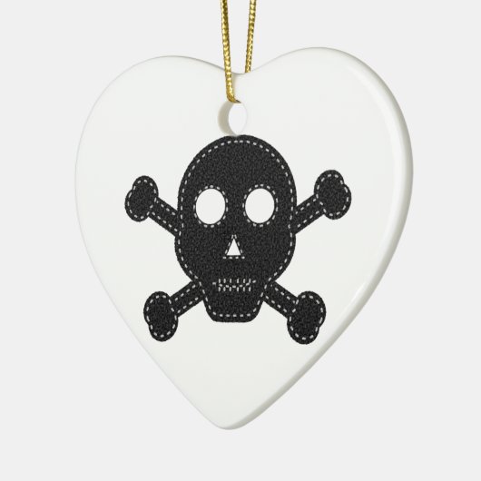 Zwarte feelhuid keramisch ornament (Links)