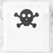 Zwarte feelhuid rechthoekige sticker (Tas)